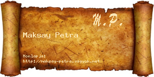Maksay Petra névjegykártya