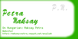 petra maksay business card